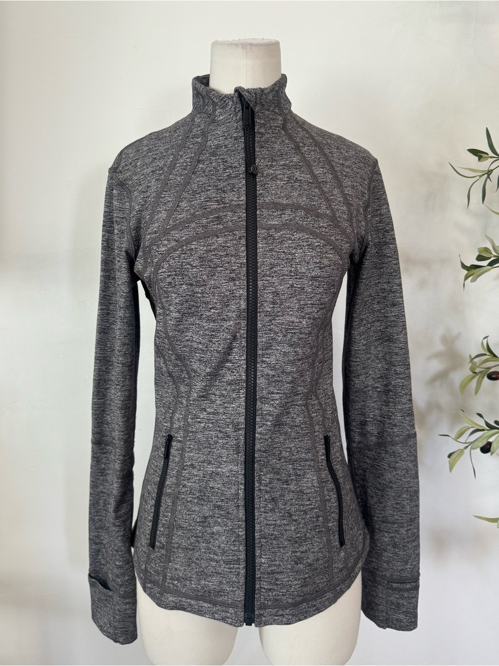 Lululemon Define Jacket Heathered Black Gray Full Zip Size 8
